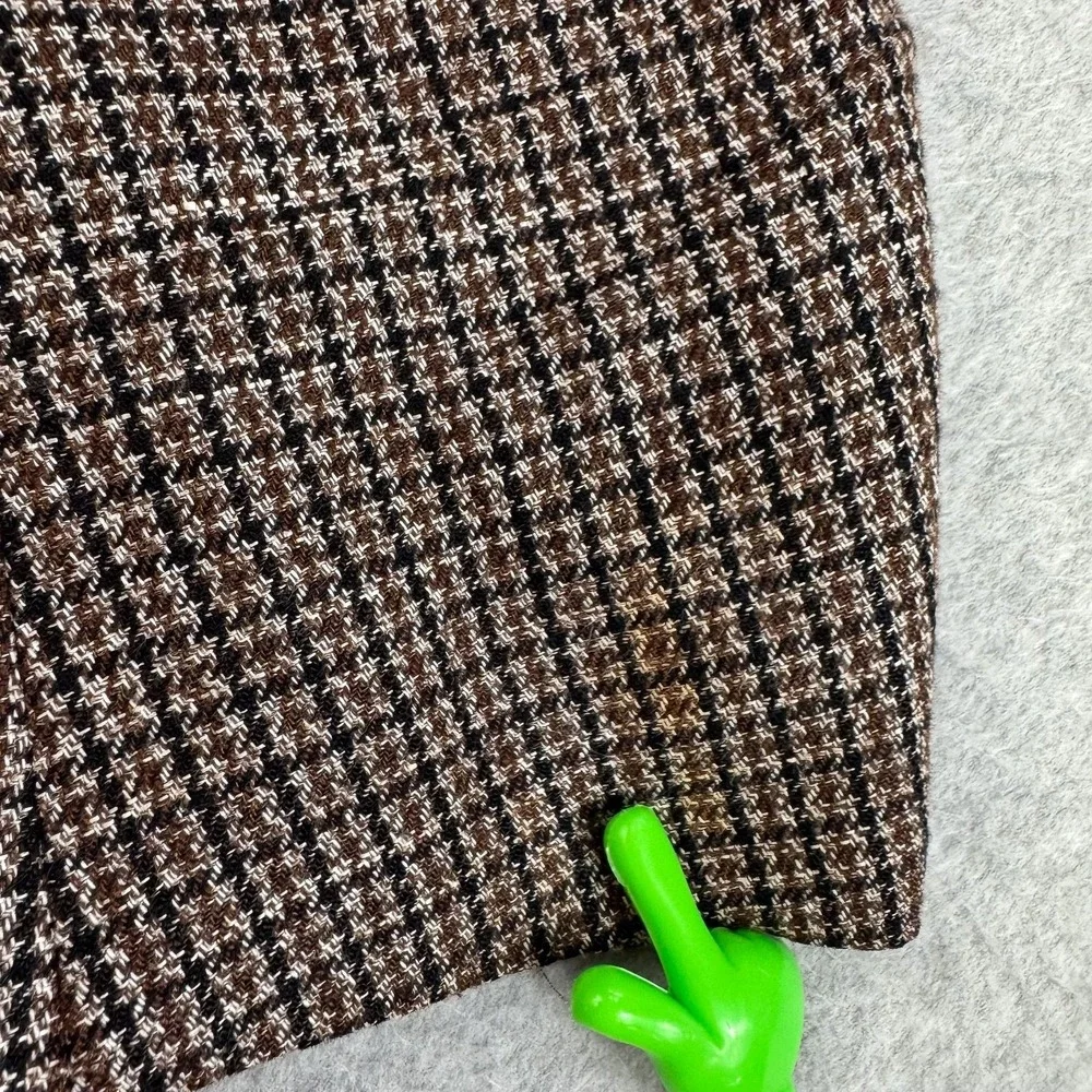 Banana Republic Blazer Mens 44R Brown Check Linen Cotton Tweed Sport Coat Jacket